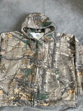 Camo Hoodie Jacket Full Zip Cabelas Realtree mens XXL